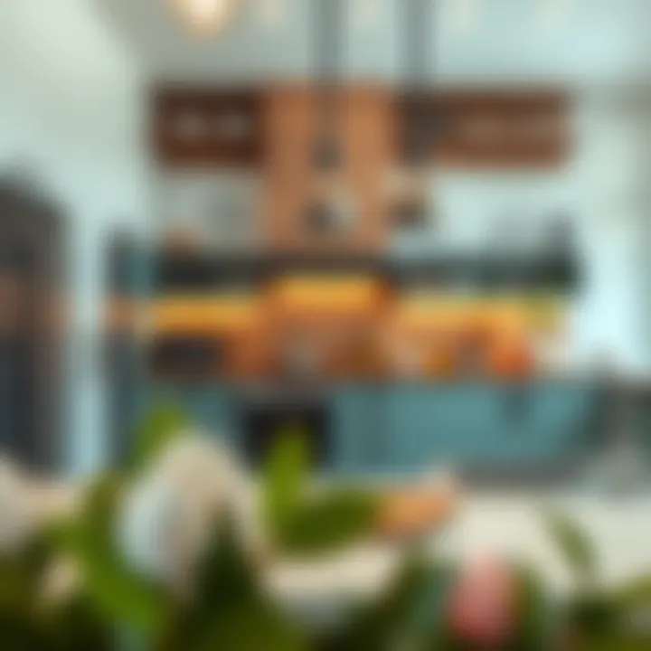 Contemporary Kitchen Aesthetics in Al Quoz A vibrant kitchen showcasing contemporary design elements and artistic flair.