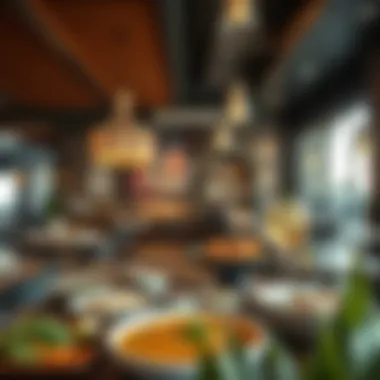 Diverse Culinary Offerings in Al Quoz An inviting dining area filled with diverse culinary delights from various cultures.