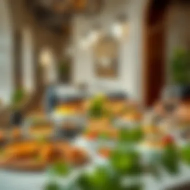 Gourmet Delicacies of Al Quoz A beautifully arranged table featuring an array of gourmet dishes.