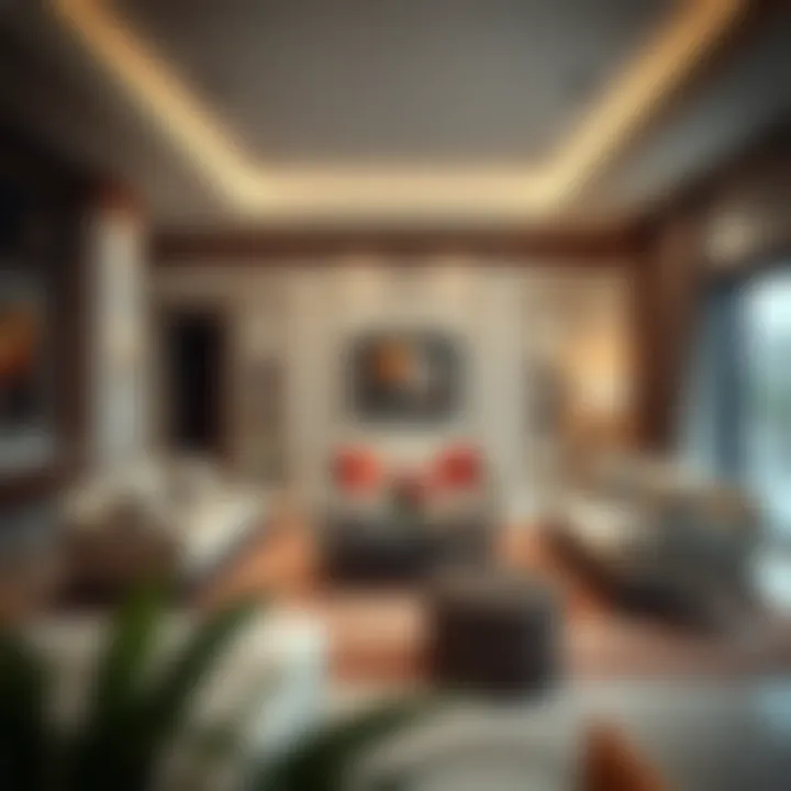 Lavish interior design of a luxury holiday home living room