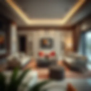 Opulent Living Room in a Luxury Escape Lavish interior design of a luxury holiday home living room