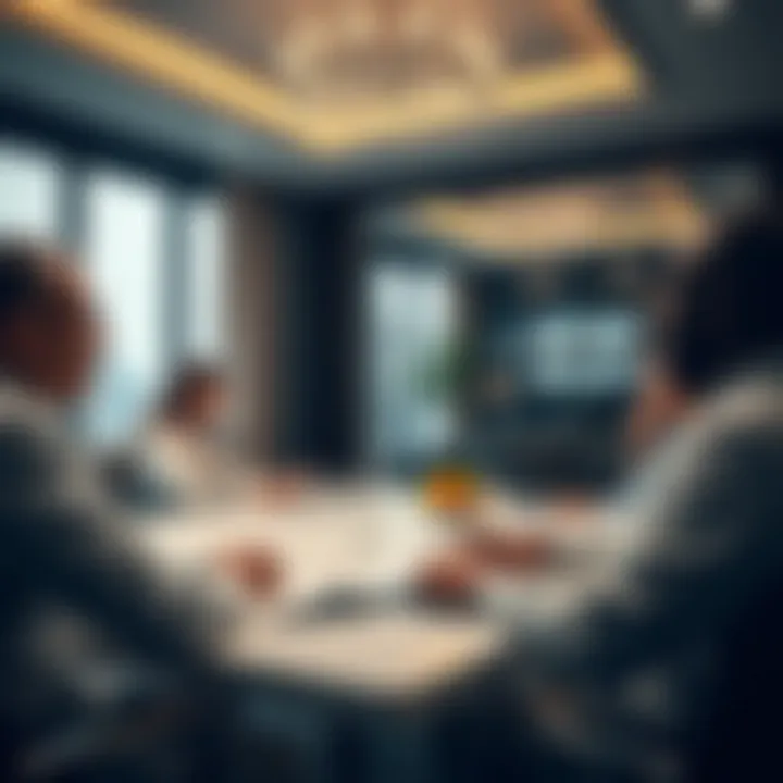 Business meeting discussing real estate investments