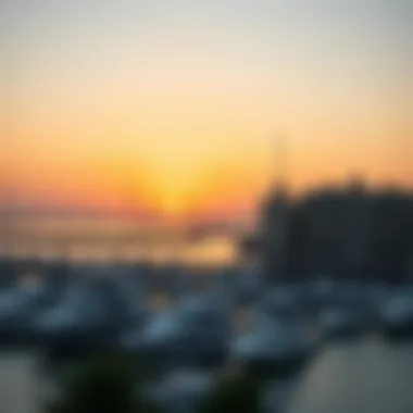 Stunning sunset view over Marina Dubai