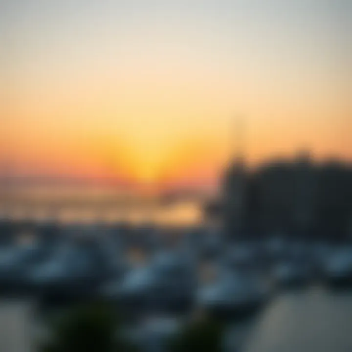 Stunning sunset view over Marina Dubai