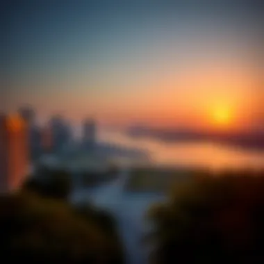 Sunset Over Marina Park Stunning sunset view over the Marina Park landscape