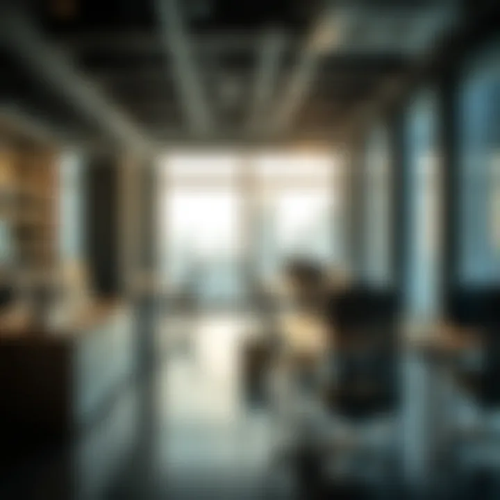 A modern office space within The Lab at Merano Tower promoting creativity.
