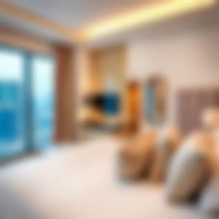 Stylish Guest Room Stylish guest room at Mövenpick Downtown Dubai featuring elegant decor.