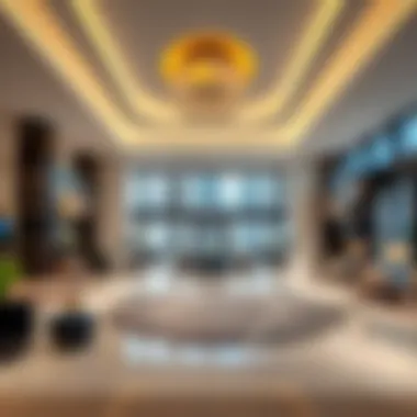 Luxurious Lobby Design Luxurious lobby area of Mövenpick Downtown Dubai showcasing modern design.