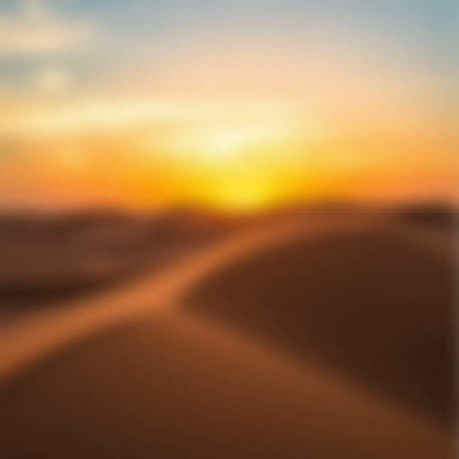 Majestic desert dunes at sunset