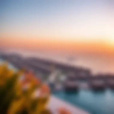 Sunset View Over Palm Jebel Ali Panoramic sunset view over the coastline of Palm Jebel Ali