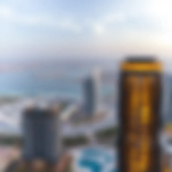 Panoramic view from the top of Palm Tower overlooking Palm Jumeirah