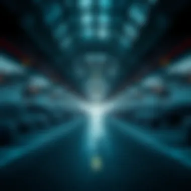 Interior of Burj Khalifa parking facility showing spacious layout