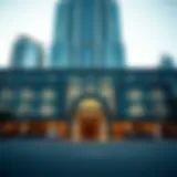 Panoramic view of Burj Khalifa parking entrance