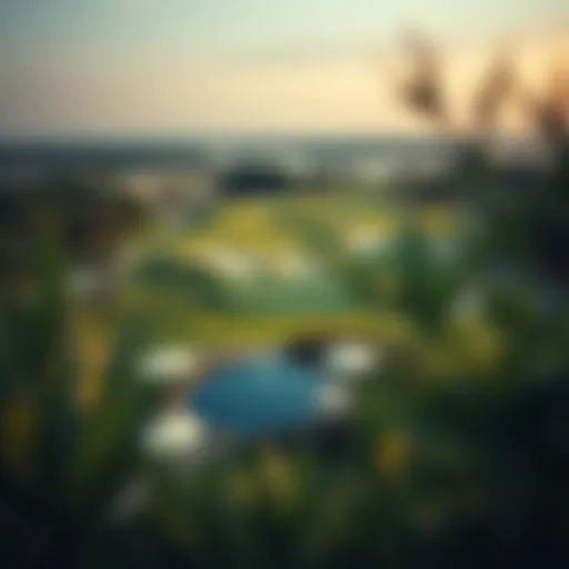 Luxurious Golf Course Aerial View Aerial view of a luxurious golf course in Dubai