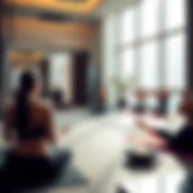 A serene yoga session taking place in a private gym setting