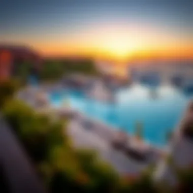 Exceptional Amenities at Radisson Blu Marina Dubai A panoramic view of the hotel amenities, including the pool and recreational areas