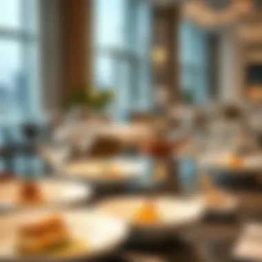 Culinary Excellence at Radisson Blu Marina Dubai Elegant dining setup featuring gourmet dishes and exquisite presentation