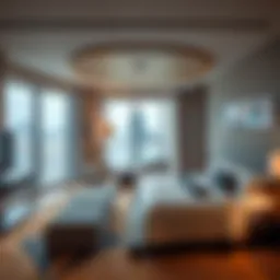 Luxurious guest room showcasing modern decor and stunning views
