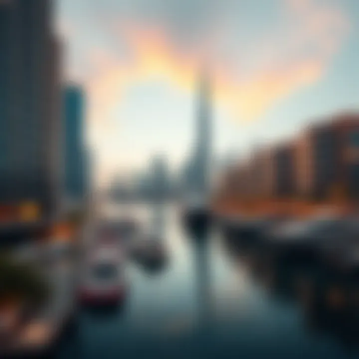Dubai Marina: A Dynamic Setting for Radisson Blu Vibrant surroundings of Dubai's Marina district highlighting the city's skyline