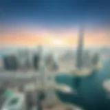 Stunning Aerial View of Dubai's Architectural Marvels Aerial view of Dubai skyline with iconic buildings
