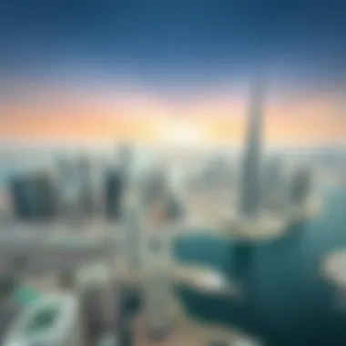Stunning Aerial View of Dubai's Architectural Marvels Aerial view of Dubai skyline with iconic buildings