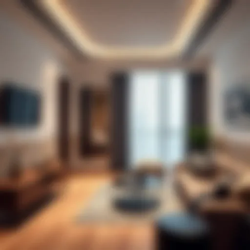 Modern studio apartment interior in Rashidiya