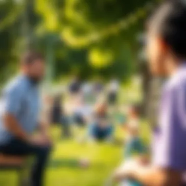 A community park in Karama with families enjoying outdoor activities