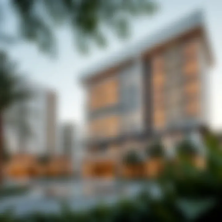 Exterior view of Etihad Plaza Apartments showcasing modern architecture