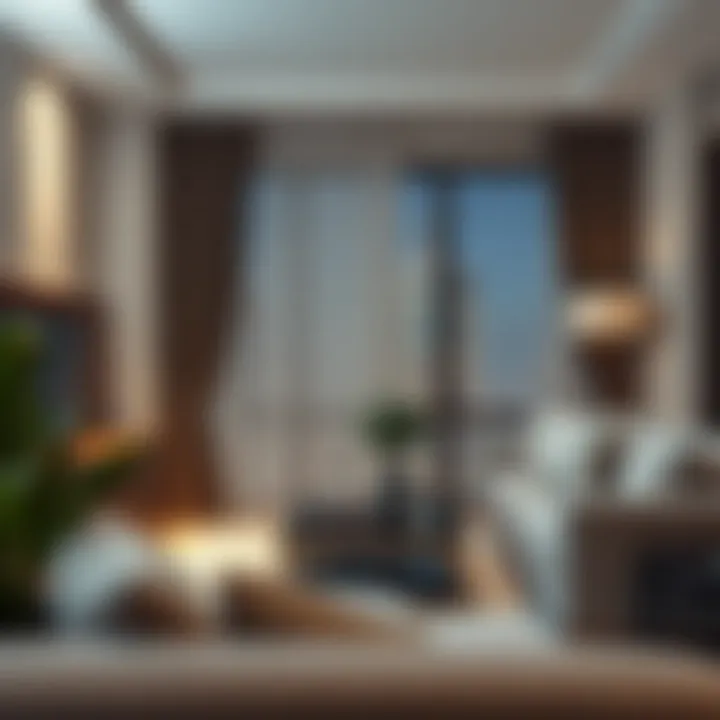 Comfortable living room setup within an Etihad Plaza Apartment