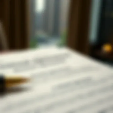 A close-up of rental agreement documents with legal terms