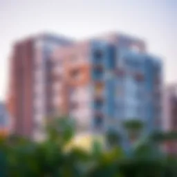 Modern apartment building in Bani Yas neighborhood