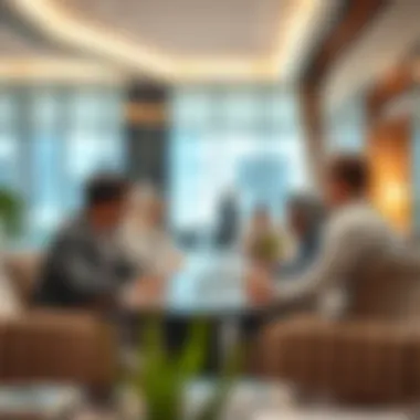 Business meeting discussing leasing terms