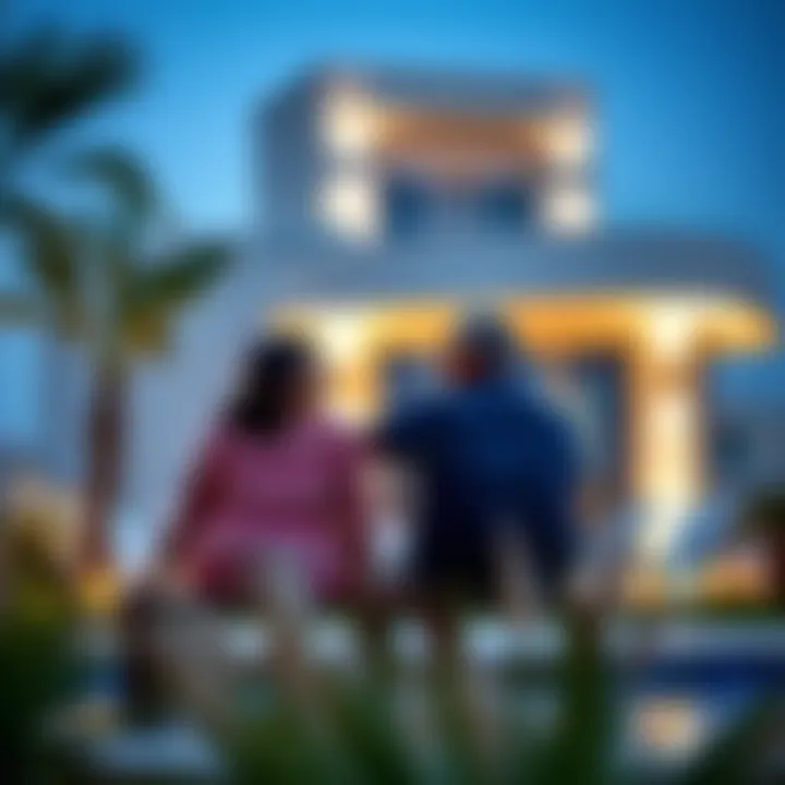 A family enjoying the amenities of a rental property in Al Shamkha