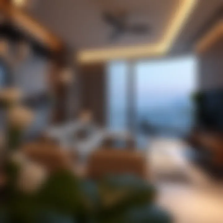 Interior of a stylish apartment in Al Shamkha highlighting modern design