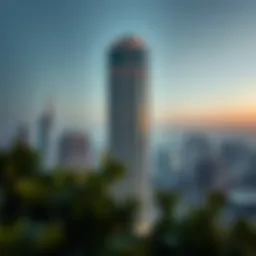 Aerial view of South Heights Tower showcasing its architectural elegance