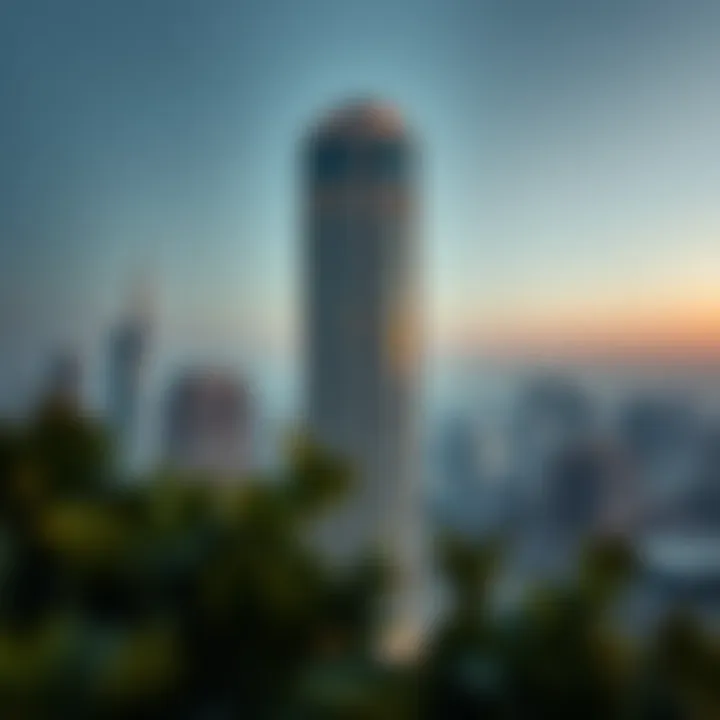 Aerial view of South Heights Tower showcasing its architectural elegance
