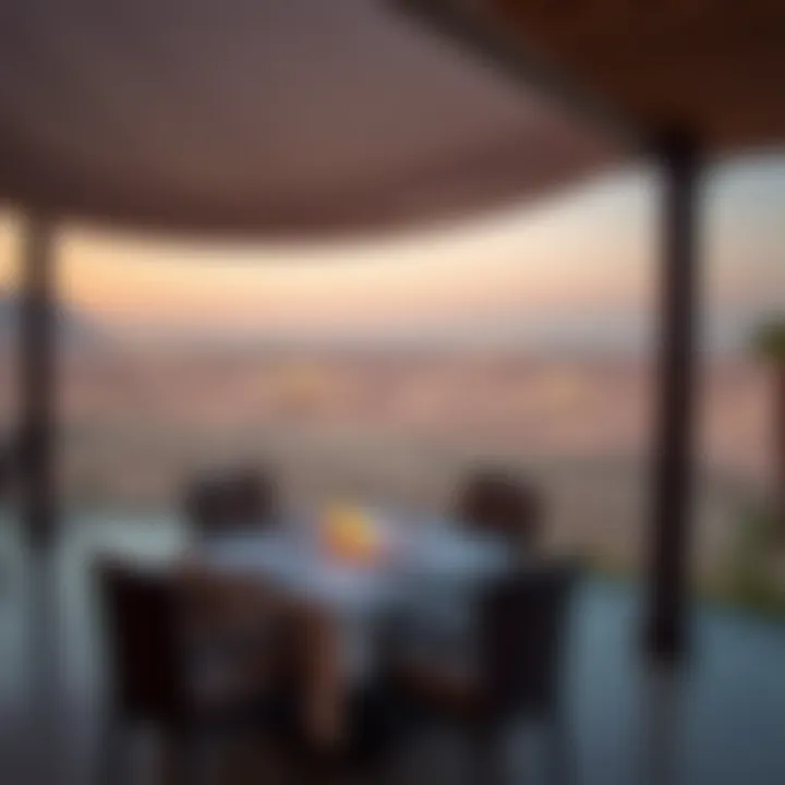 Exquisite dining setting overlooking the desert