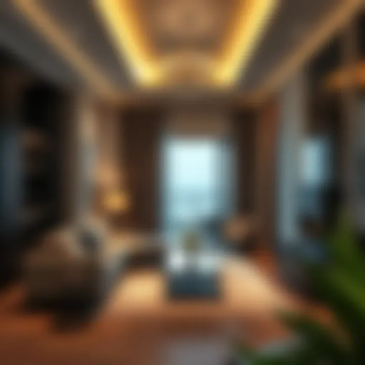 Luxurious Suite Interior at Rotana Jaddaf Luxurious suite interior featuring contemporary decor and amenities