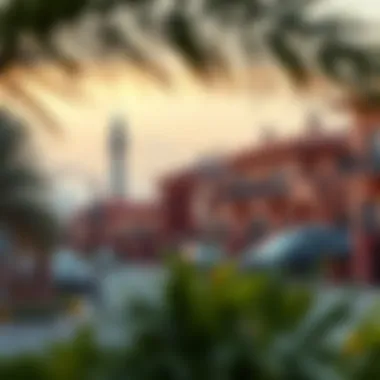 A scenic view of popular neighborhoods for short-term rentals in Dubai