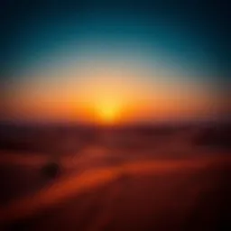 Stunning view of the Arabian desert at sunset