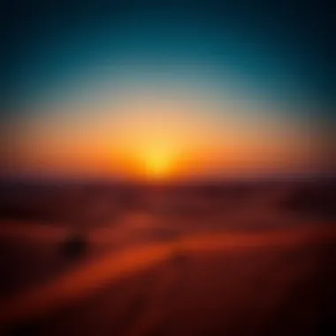 Stunning view of the Arabian desert at sunset