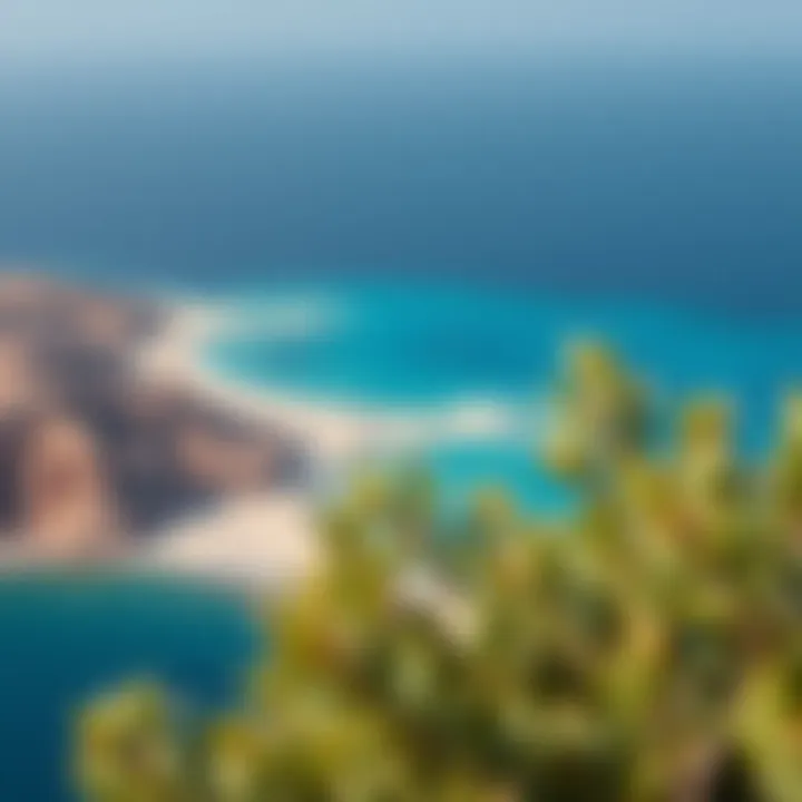 Breathtaking coastline of Oman with clear blue waters