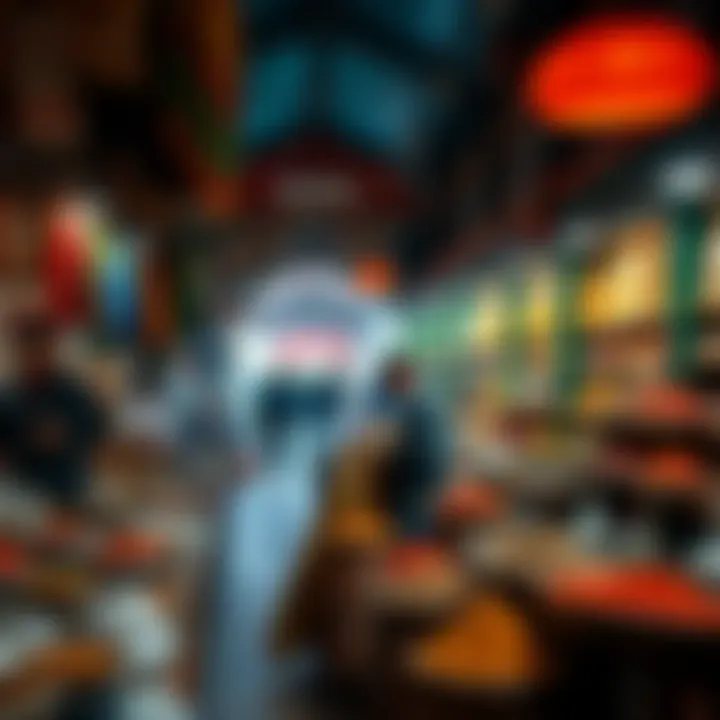 Traditional market filled with vibrant spices and textiles