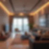 Contemporary Living Space in Al Nahda Modern studio flat interior design in Al Nahda