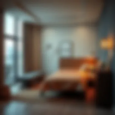 Cozy studio room layout featuring efficient space utilization