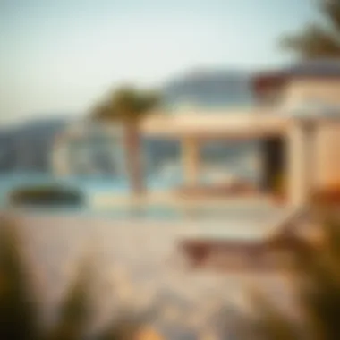 Serene beach setting near a private villa