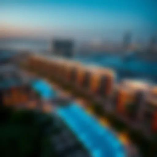 Aerial View of Golden Mile Dubai Aerial view of Golden Mile Dubai showcasing luxury residences