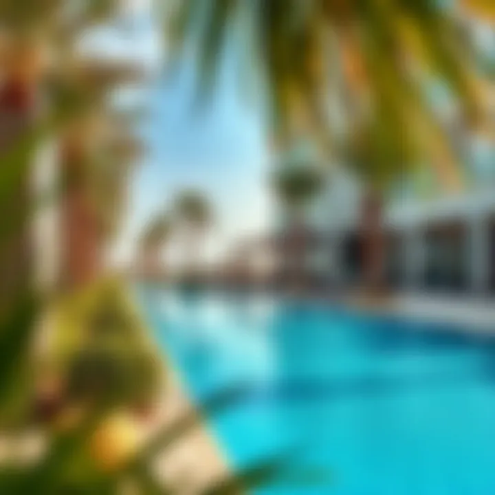 Luxurious amenities at Golden Mile including pools and gardens