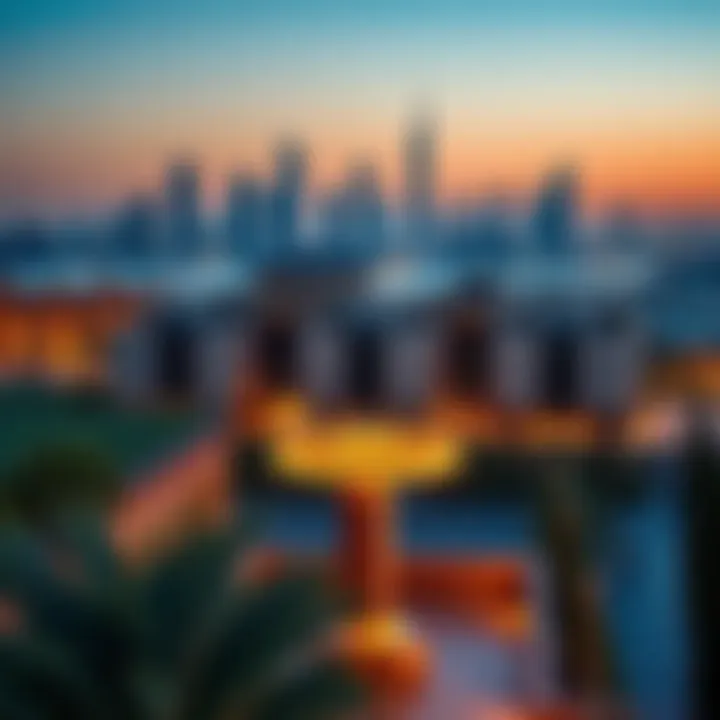 The Manor Hotel's Location in Dubai's Vibrant Landscape Surrounding area of The Manor Hotel highlighting Dubai's skyline