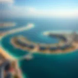 Stunning aerial view of Palm Jumeirah showcasing its crescent shape and luxurious properties
